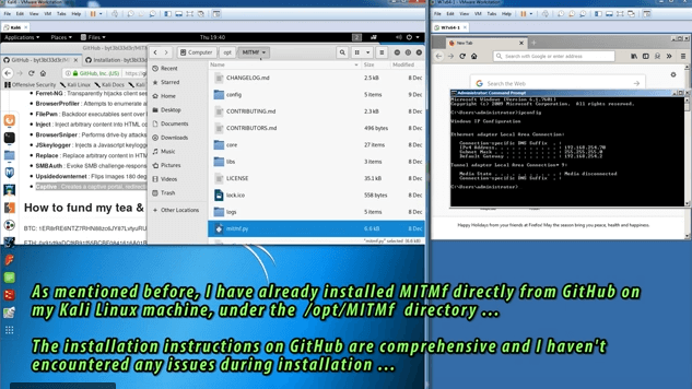 Usando MITMF com opções SSLSTRIP e Captive Portal 1 Usando MITMF com opções SSLSTRIP e Captive Portal