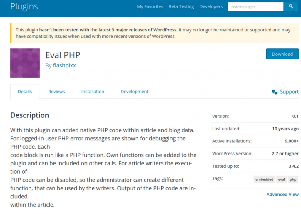 Plugin do wordpress desatualizado desde 2012 é usado para instalar malwares 3 Plugin do wordpress desatualizado