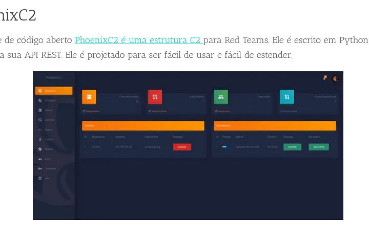 estrutura C2 gratuita e de código aberto para Red Teams